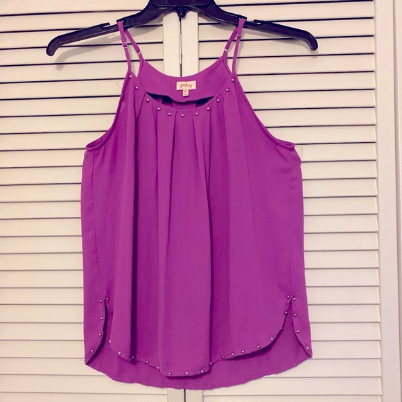 Pixley (Stitch Fix) Ladies Zania Fuchsia Silver Stud Detail Dressy Tank - XS - Picture 2 of 8